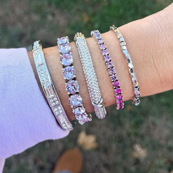 Park Lane LINDSAY Micro Impression Bracelet - Violet and Silver NWT - Picture 9 of 9